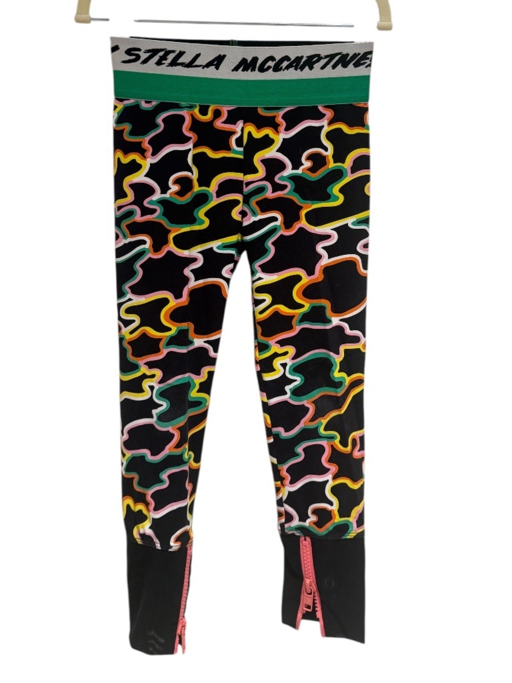 STELLA MCCARTNEY black abstract print Athleisure leggings - size 5